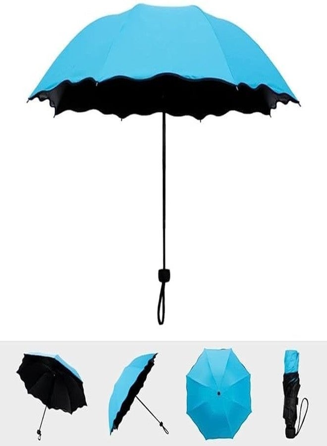 MAKE A WISH 3 Fold multicolor Magic Umbrella Anti UV Protection, Beautiful Creative Magical of Blooming Flowers Design Multi Style Umbrella for Men and Women (multicolors) - Image 4
